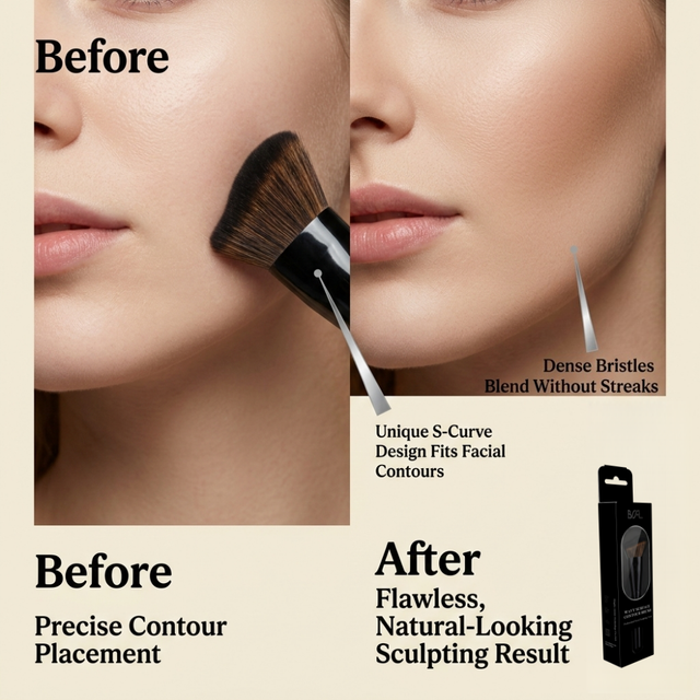 BSFL Professional Wavy Surface Contour Brush - Precision Sculpting Tool makeup brush - Image 3