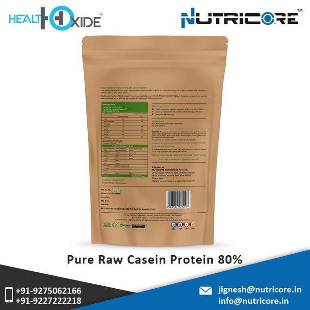 Muscle Building Bulk Pure Raw Casein Protein 1kg Place of Origin India Brand Name Healthoxide Type Nutrition Enhancers Model Number Pure Raw Casein Protein - - Image 2