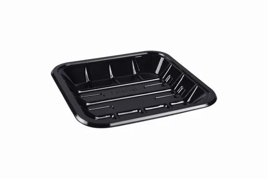 Black and Transparent Pet Plastic Fresh Fruit Vegetable Packing Tray Stackable Perfect Quality Fresh Food Packing Tray - Image 2