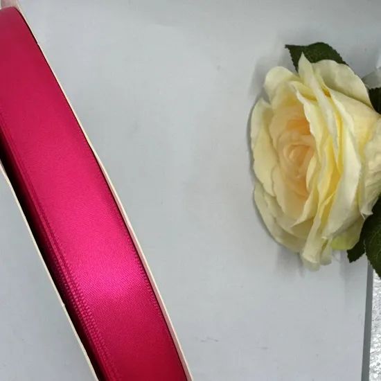 100 Polyester 15mm Single Shocking Pink Satin Ribbon for Custom Logo - Image 3