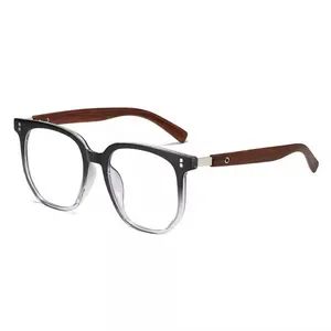 New Retro Wood Grain Leg Anti-Blue Light Optical Frames Tr90 Material Round Nail Frame for Men and Women - Image 4