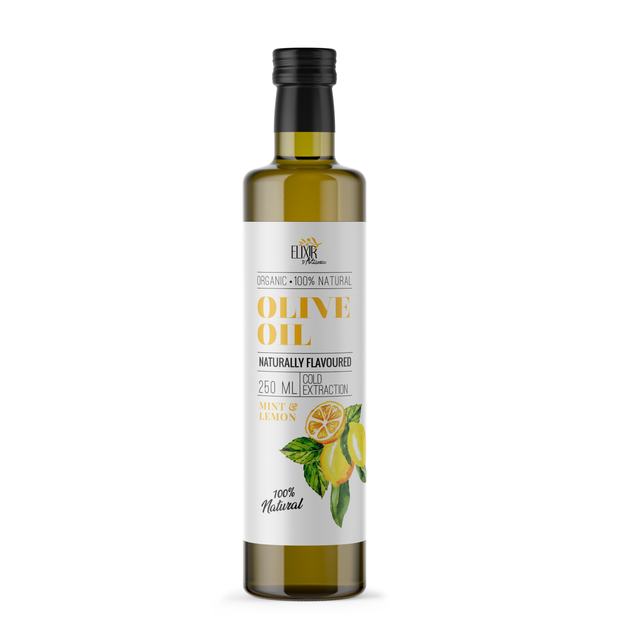 Mint and Lemon Flavored Premium Extra Virgin Olive Oil from Tunisia, Authentic Taste - Image 1