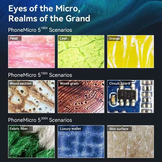 Smartphone Pocket Microscope 200X Magnificationwith Built in LED and UV Flashlight - Image 4