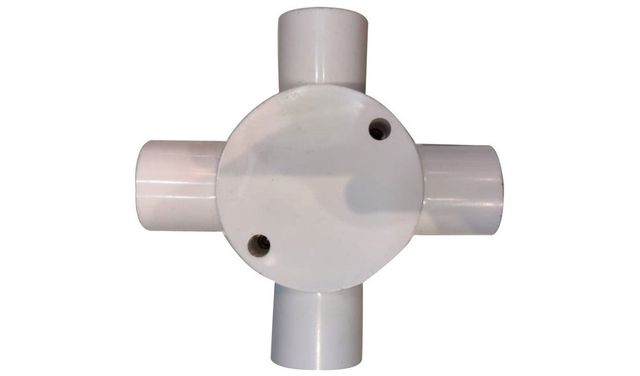 PVC Conduit Fitting, Size: 20 mm Size 20 mm Weight 50gm Material PVC Head Shape Round Usage/Application Electrical - Image 1