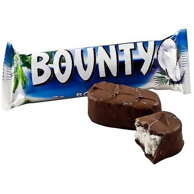 Original Bounty Chocolate Candy Tropical Coconut Taste Wrapped in Rich and Delicious Milk Chocolate - Image 1