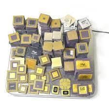 CPU CERAMIC PROCESSOR SCRAP WITH GOLD PINS (486 & 386 CPU SCRAP) - Image 3