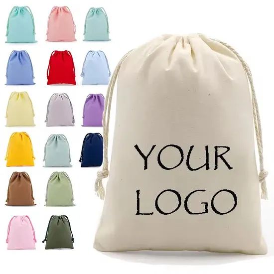 Promotional Drawstring Bags Canvas Drawstring Gift Bag Custom - Image 5