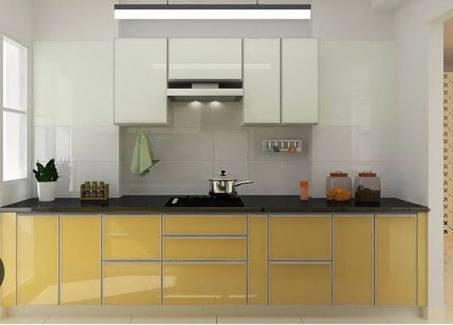 Modern L Shaped Aluminium Modular Kitchen Appearance Modern Material Aluminium Finish Type Polished Door Finishing - Image 4