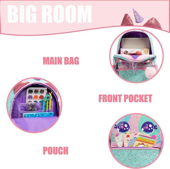 Roller Backpack with Wheels Set for Elementary Students Season All Trademark QM Gender Girls Style Cartoon Service OEM/ODM - Image 4