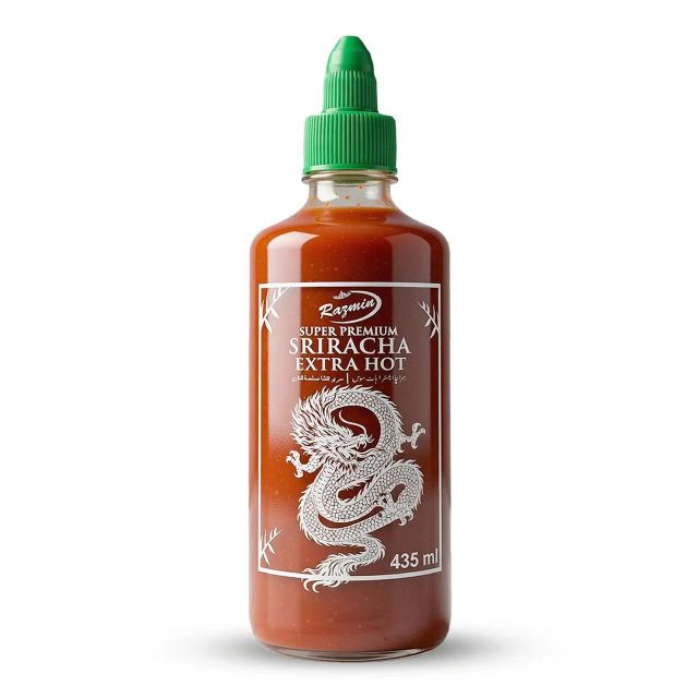 Sriracha Extra Hot Sauce, Sriracha Fiery Hot Sauce Quality Premium Features Organic Brand Name Razmin Flavour BBQ, Spicy - Image 2