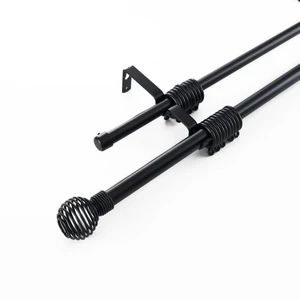 Online Sale Curtain Rods Set Extendable Curtain Rod Origin Cn Shape Round Style Modern Feature Durable Color Customized Rod Diameter 25mm - Image 3