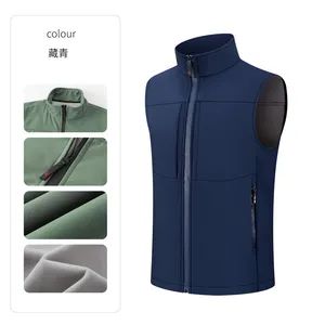 Custom Corporate Logo Fleece Softshell Vest - Multi-Pocket Lightweight Gilet - Image 5