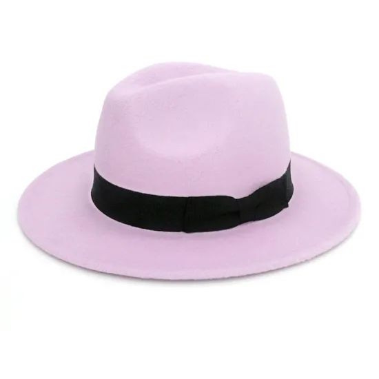 Lady Wide Brim Wool Fedora Cap Gentleman Felt Fedora Hats Origin China Style Checked Gender Unisex Brim With Brim Crown With Crown - Image 6
