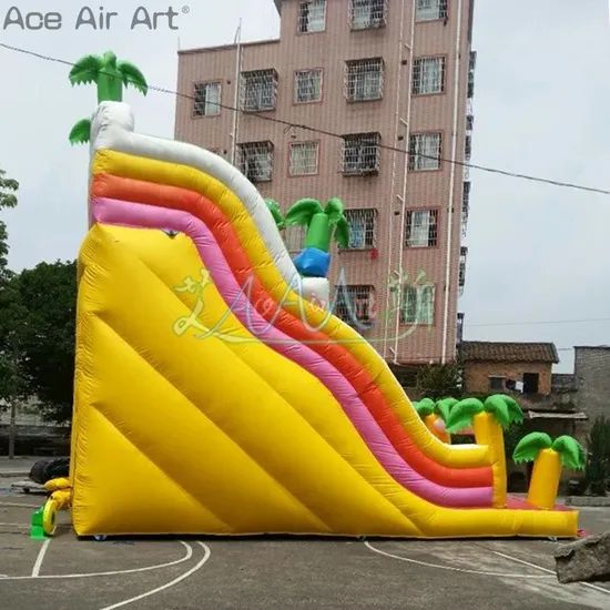 Playground Palm Tree Yellow Inflatable Bouncy Castles Slide for Outdoor - Image 3