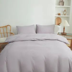 OEM Simple Fashion Pure Multi-Color Ruffles Washed Cotton Bed Sheets - Image 2
