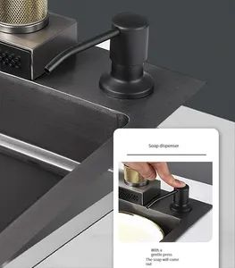 China Wholesale Waterfall Hiding Gas Pipes Stainless Steel Kitchen Sink - Image 6