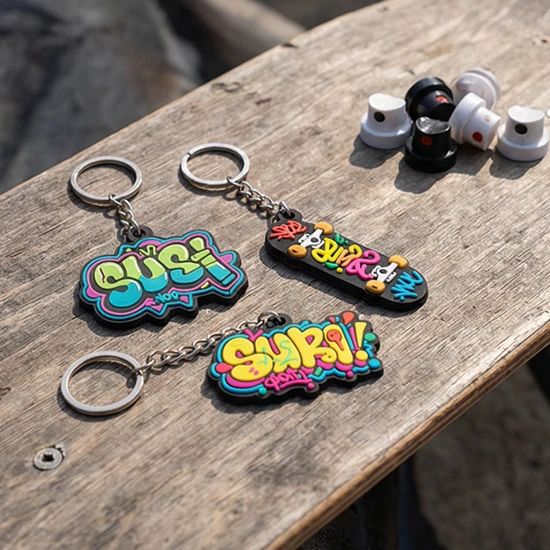 Custom 2D/3D PVC Rubber Keychains for Promotional Use Style Cute MOQ 100PCS Color Black Origin China Size Customized Model NO. - Image 6