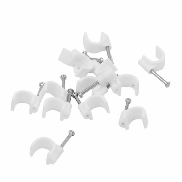 White Cable Wire Clips Color White Diameter All Finishing All Packaging Type All Quantity Per Pack All Saddle Width Provides Clamping - Image 1