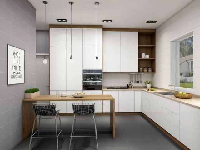 Profile Kitchen Shutter Brand DPM Color Black Style modern Warranty 1year Open Style Hinged Position Interior Kitchen Shape L - Image 1