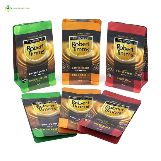 Coffee Packaging Mylar Bags Flat Bottom Pouch with Zipper Factory - Image 4