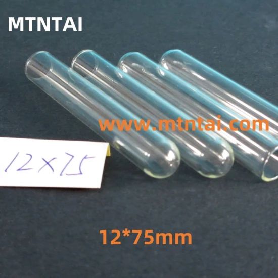 Lab Glass Test Tubes with Round Bottom Without Rim Usage Reaction Capacity 0.5ml Type Test Tubes Trademark MTNTAI Tube Length - Image 1