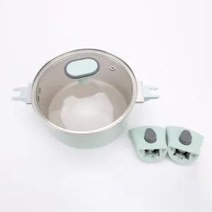 9PCS Granite Coating Nonstick Aluminum Pots Pans Set Detachable Handle Glass Lid 1Y FDA LFGB - Image 4