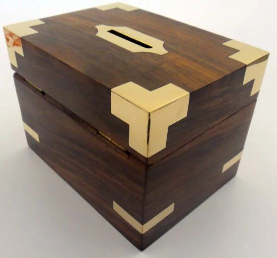 Custom Donation Hidden Wooden Money Box - Image 1