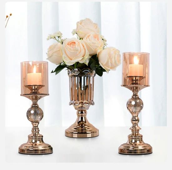 Dining Table Decorations Metal Base Candlesticks/Vases - Image 1