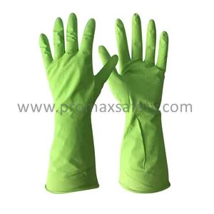 Unsupported Yellow Natural Rubber Kitchen Housework Gloves - Image 4