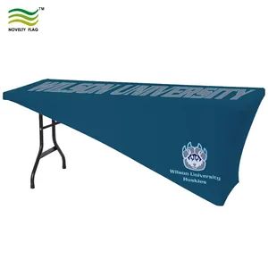 Advertising Custom Printing Polyester Fitted Elastic Table Covers - Image 2