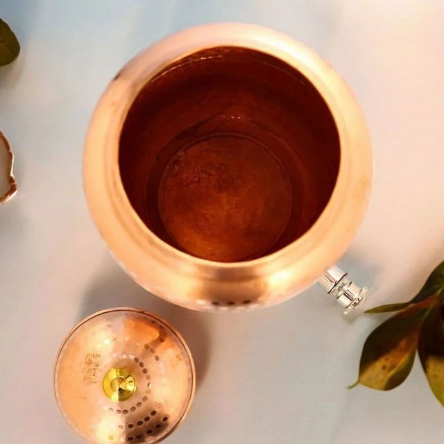 12L Pure Copper Water Dispenser Set 8 L Height 30 Cm 18 L Height 35 Cm 12 L Height 32 Cm 8 L Diameter 20 Cm Color Shiny - Image 4