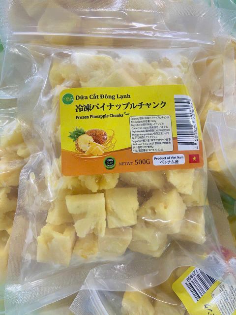 Frozen pineapple chunks Texture Chunks Temperature -18C Packaging 500gr bag Place of Origin Vietnam Storage Temperature -18c - Image 3