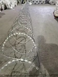 Concertina Wire Galvanizing Spiral Razor Wire Cross Each Other by Clips 730mm 960mm Diameter Blade Razor Coil - Image 6
