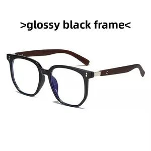New Retro Wood Grain Leg Anti-Blue Light Optical Frames Tr90 Material Round Nail Frame for Men and Women - Image 3