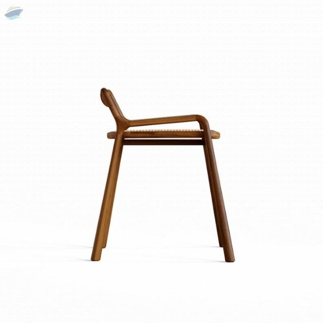 Solid Teak Wood Chair With Wicker Seat - Image 1