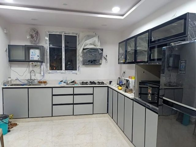 Aluminium Modular Kitchen Designing Services Appearance Modern Material Aluminium Finish Type Lacquer Service Mode - Image 2