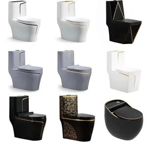 Multi Colors Different Shape Decorative Bathroom Ceramic One Piece Color Toilet - Image 1