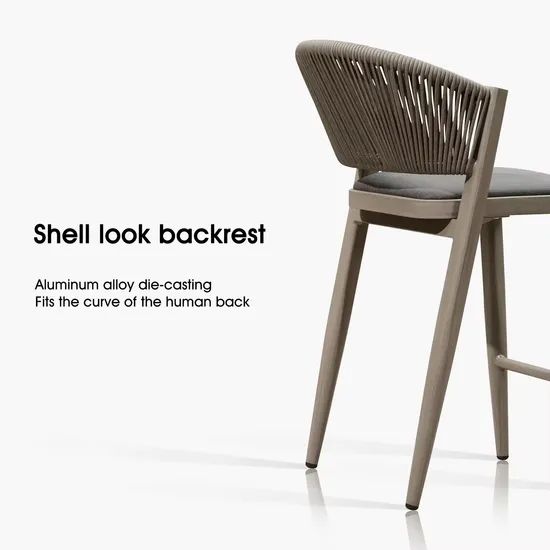 Bar Stool Rope High Bar Chair for Coffee Shop Home Kitchen Chairs - Image 4
