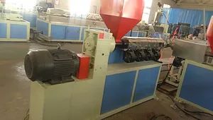 PVC Conical Twin Screw Plastic Extruder Price Control PLC Exhaust Exhaust Screw Twin-Screw Main Motor 37 Kw Warranty 2 Years - Image 1