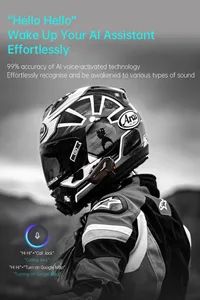 Waterproof Wireless Interphone Helmet Bluetooth Headset Motorcycle Mesh Intercom System - Image 2