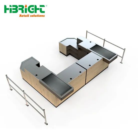 Wooden Color Cashier Checkout Counter Customized - Image 5