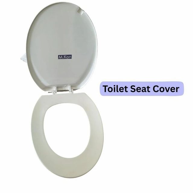 PVC Toilet Seat Cover Shape Oval Color White Material PVC Surface Finish Glossy Cleanability Easy To Clean Material Durability - Image 1