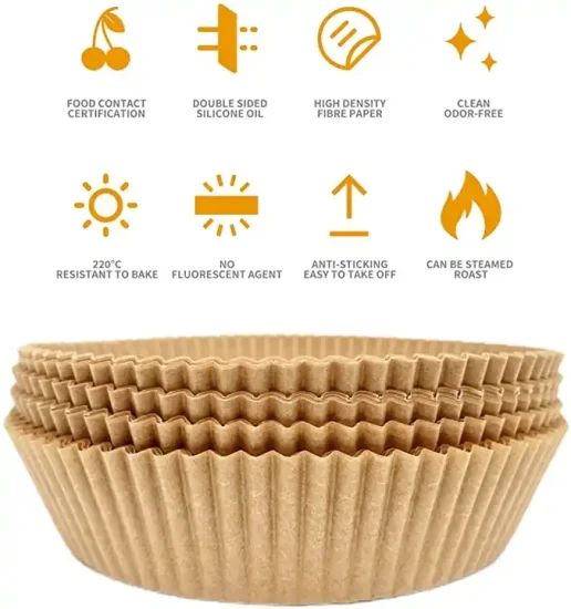 Food Grade Custom Air Fryer Perforated Parchment Paper Liners Non-Stick Baking Parchment Paper - Image 1