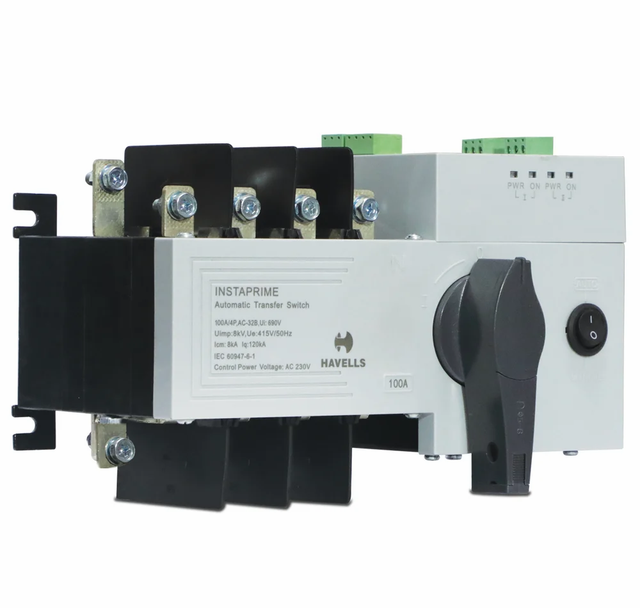 4 Pole Havells Automatic Transfer Switch, Three Phase Brand Havells Phase Three Phase Rated Current(A) 63 A Number of Poles 4 - Image 1