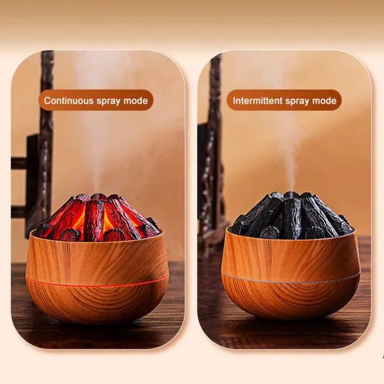 Carbon Fire Humidifier Mini Mute Fog Flame Humidifier USB Smart Bonfire Humidifier for Living Room - Image 5