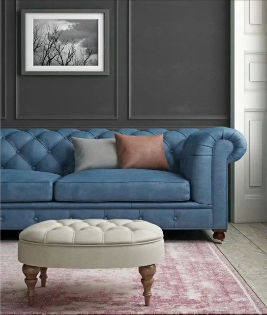 Italian  Leather Fabrics Color Gray Brand Rocco Brown Material Polyester Product Type Leather Usage/Application Sofa - Image 3