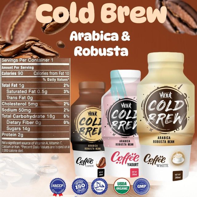 Cold Brew Coffee Drinks VINUT | 280ml 24pack, Ready To Drink, Extra Strong, Smooth, Organic, Free Sample, Wholesale Supplier - Image 2