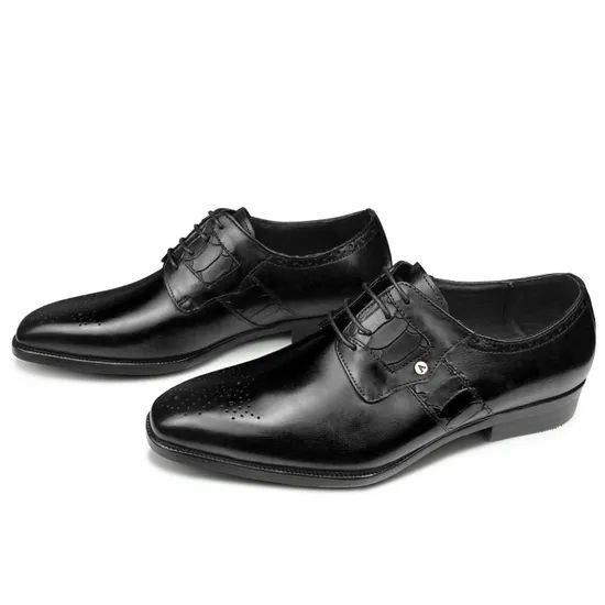 Leather Derby Shoes for Men Dress Wear Workplace Office Pigskin Lining Comfortable - Image 4