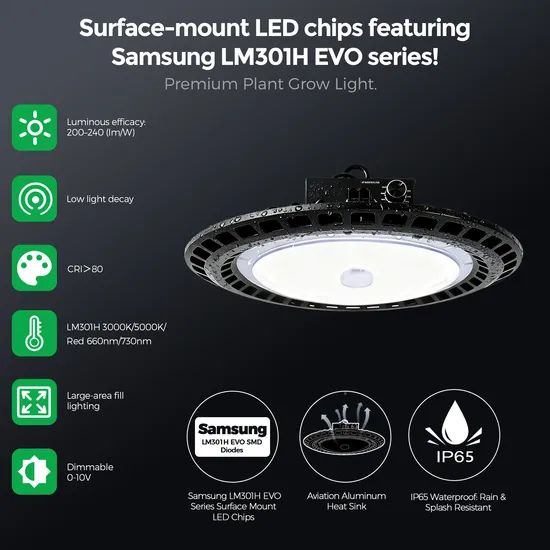 UFO Chain-Connected Full Spectrum Dimming Plant LED Grow Light for Bloom - Image 5