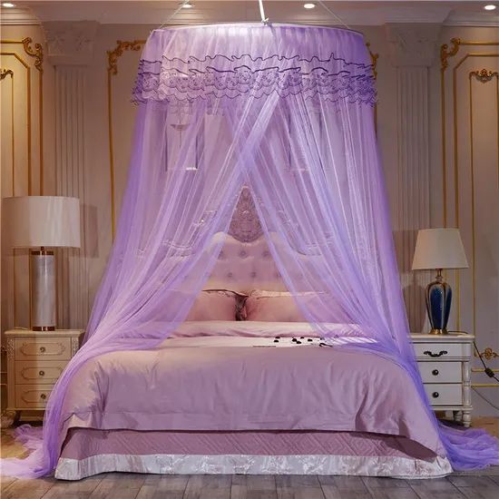 Bed Netting Princess Hanging Round Canopy Comfy Student Dome Mosquito Net - Image 1